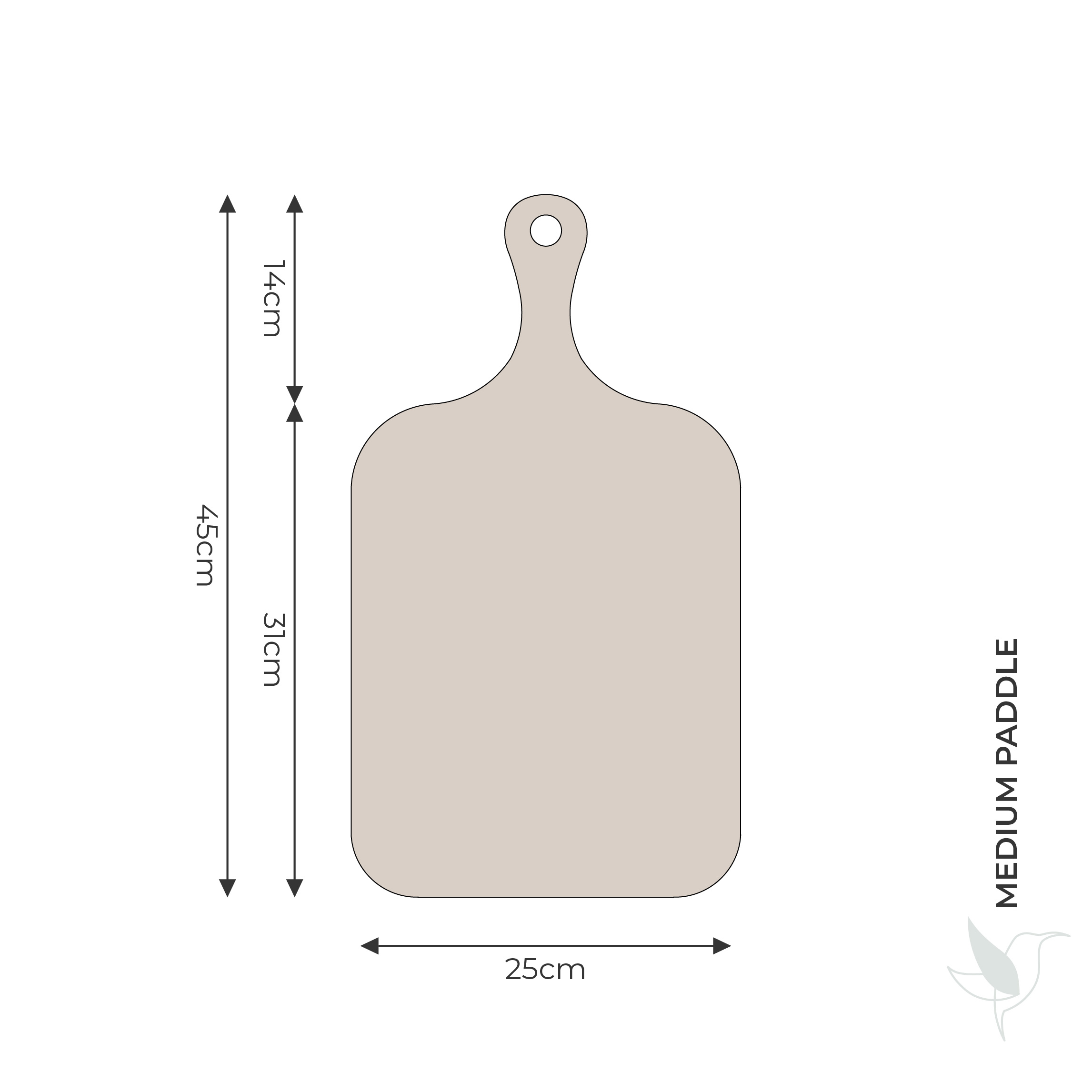 Medium paddle specifications